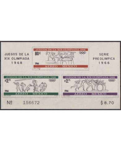 F-EX65135 MEXICO MNH 1966 PRE OLYMPIC GAMES SET SHEET.