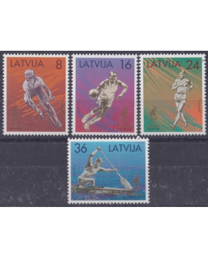 F-EX65139 LATVIJA LATVIA MNH 1992 ATLANTA OLYMPIC GAMES BASKET CYCLE ATHLETISM.