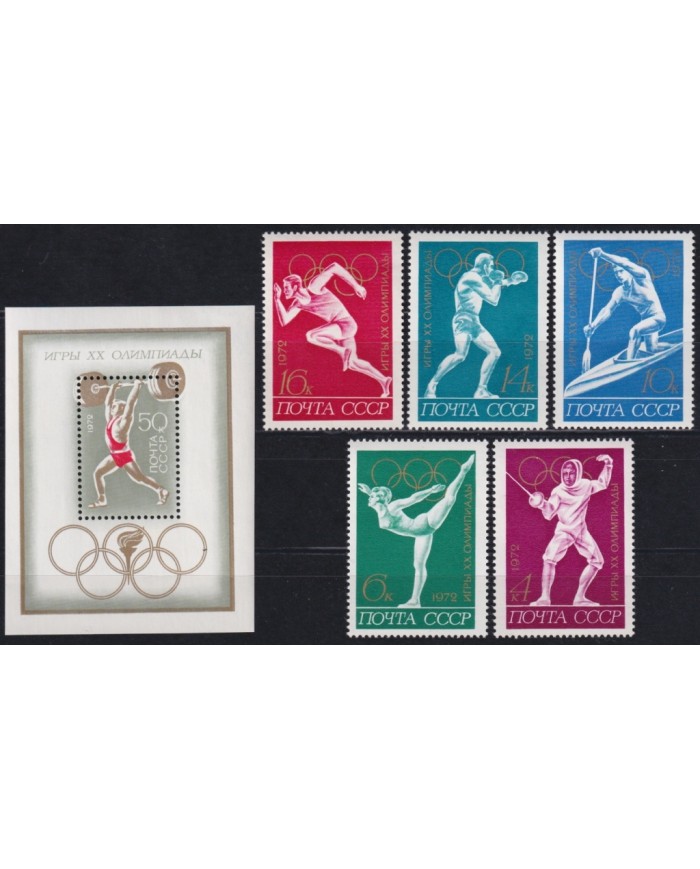 F-EX65144 RUSSIA MNH 1972 MUNICH OLYMPIC GAMES FENCING ATHLETISM BOXING.