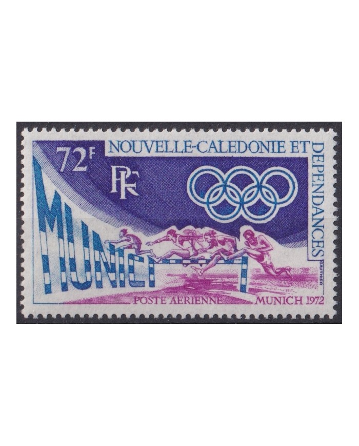 F-EX65148 NEW CALEDONIE MNH 1972 MUNICH OLYMPIC GAMES ATHLETISM RING HURDLES.