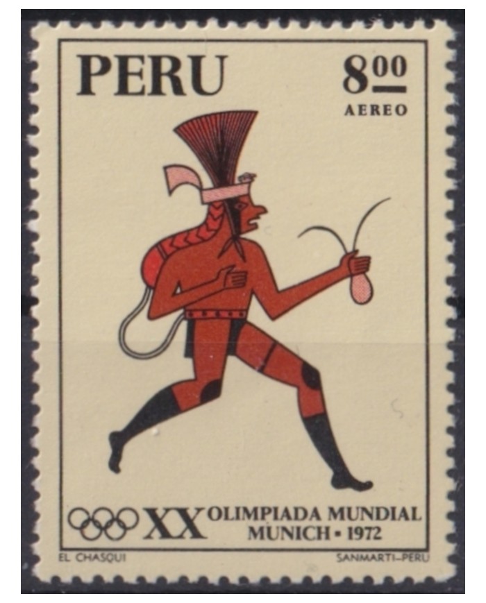 F-EX65149 PERU MNH 1972 MUNICH OLYMPIC GAMES CHASQUI RUNNER.