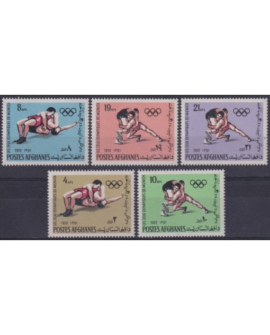 F-EX65239 AFGHANISTAN MNH 1972 MUNICH OLYMPIC GAMES FIGHTING WRESTLING.