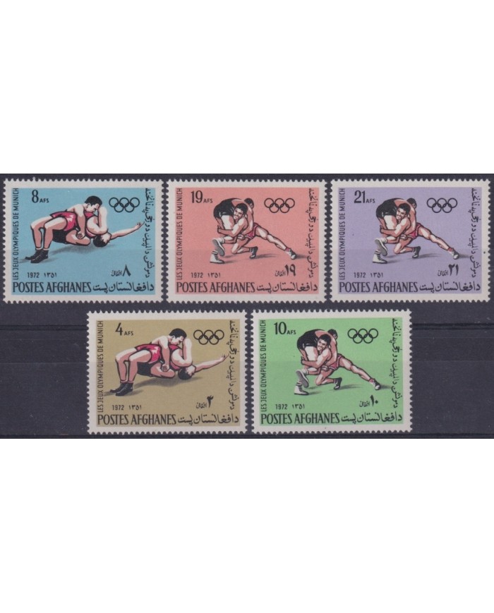 F-EX65239 AFGHANISTAN MNH 1972 MUNICH OLYMPIC GAMES FIGHTING WRESTLING.