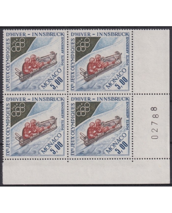F-EX65240 MONACO MNH 1964 INNSBRUCK WINTER OLYMPIC GAMES SKITING.