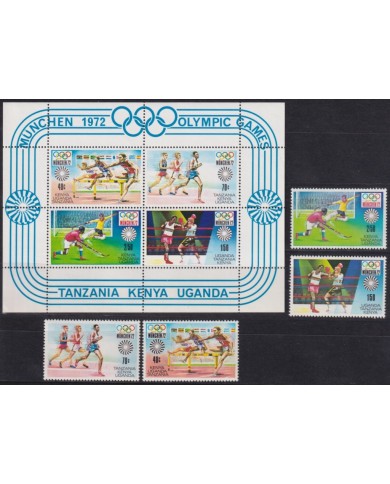 F-EX65245 TANZANIA MNH 1972 MUNICH OLYMPIC GAMES ATHLETISM BOXING HOCKEY.