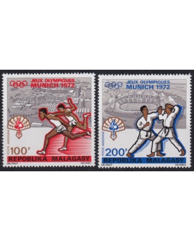 F-EX65152 MADAGASCAR MNH 1972 MUNICH OLYMPIC GAMES ATHLETISM KARATE.