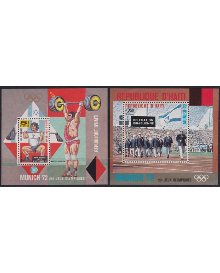 F-EX65156 HAITI MNH 1972 MUNICH OLYMPIC GAMES ISRAEL DELEGATION.