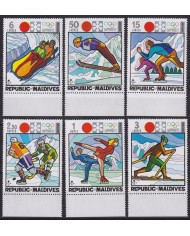F-EX65158 MALDIVES MNH 1972 WINTER OLYMPIC GAMES SAPPORO SKI SKIITING.
