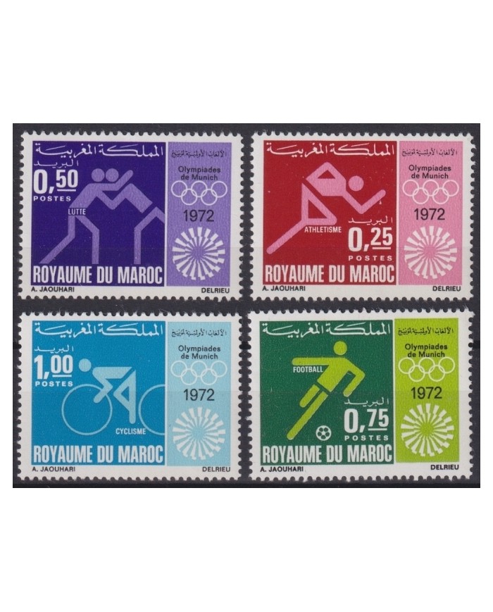 F-EX65160 MAROC MOROCCO MNH 1972 MUNICH OLYMPIC GAMES CYCLING SOCCER ATHLETISM.