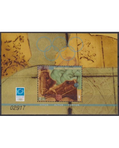 F-EX65102 BOSNIA HERZEGOVINA MNH 2004 ATHENES OLYMPIC GAMES EQUESTRIAN.