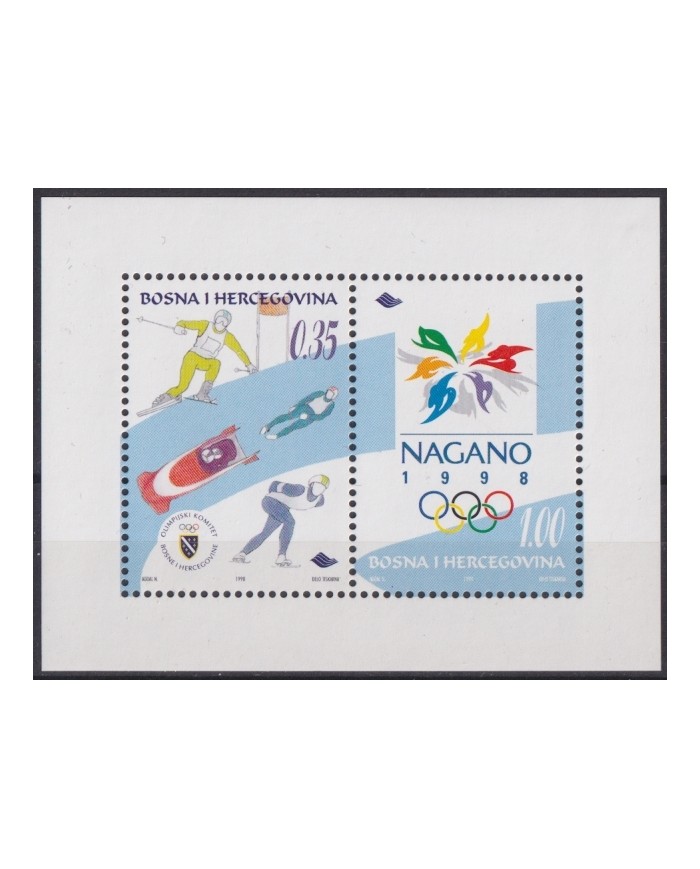 F-EX65103 BOSNIA HERZEGOVINA MNH 1998 NAGANO OLYMPIC GAMES SKI SKIITING.