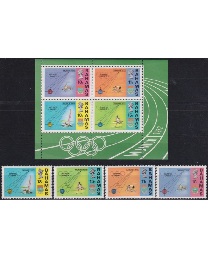 F-EX65248 BAHAMAS MNH 1972 MUNICH OLYMPIC GAMES ATHLETISM RUNNER SAILING.