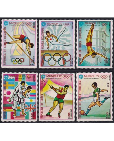 F-EX65162 GUINEA EQUATORIAL MNH 1972 MUNICH OLYMPIC GAMES SOCCER FENCING JUDO.