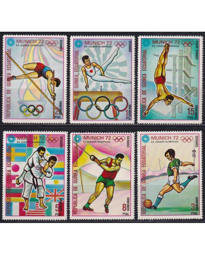 F-EX65162 GUINEA EQUATORIAL MNH 1972 MUNICH OLYMPIC GAMES SOCCER FENCING JUDO.
