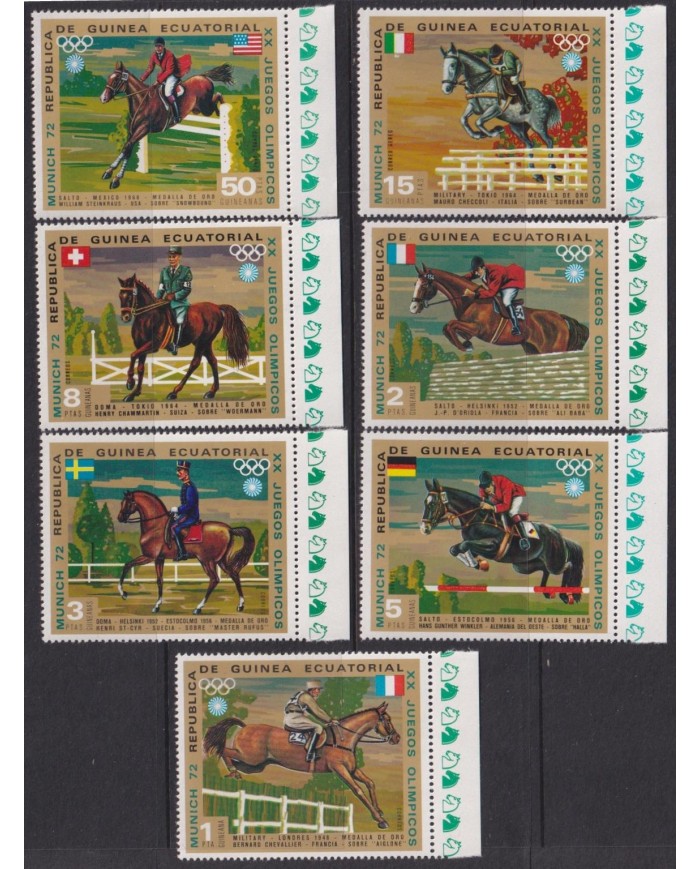 F-EX65165 GUINEA EQUATORIAL MNH 1972 MUNICH OLYMPIC GAMES EQUESTRIAN.