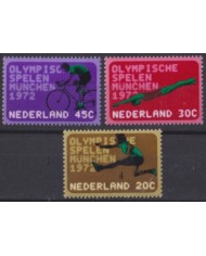 F-EX65167 NEDERLAND MNH 1972 MUNICH OLYMPIC GAMES ATHLETISM CYCLING SWIMMING.