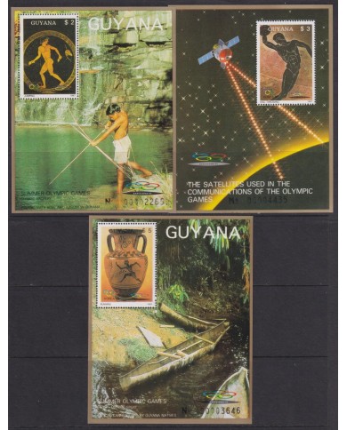 F-EX64744 GUYANA MNH 1987 SEOUL OLYMPIC GAMES ARCHAELOGY INDIGENOUS.