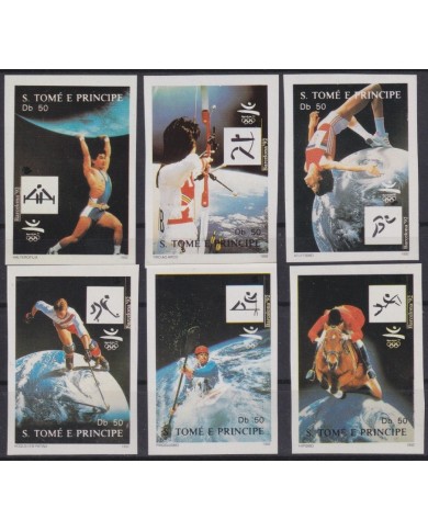 F-EX65173 SAO TOME I PRINCIPE MNH 1992 IMPERF BARCELONA OLYMPIC GAMES ATHLETISM RUNNER HOCKEY.