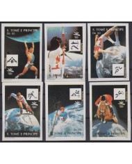 F-EX65173 SAO TOME I PRINCIPE MNH 1992 IMPERF BARCELONA OLYMPIC GAMES ATHLETISM RUNNER HOCKEY.