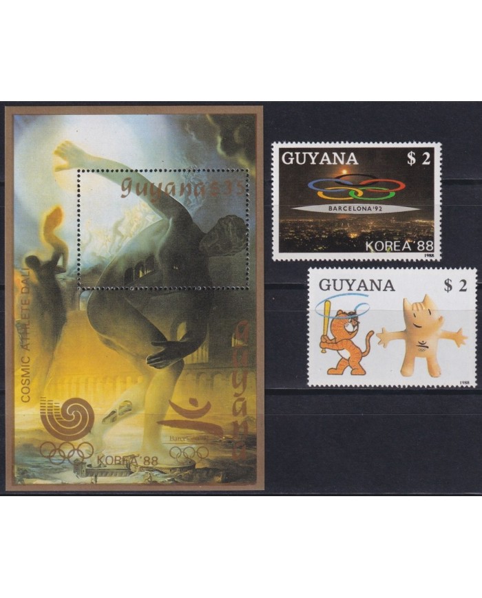 F-EX65175 GUYANA MNH 1988 SEOUL OLYMPIC GAMES ARCHAELOGY DISCOBOLO.