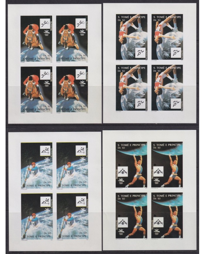 F-EX64745 SAO TOME I PRINCIPE MNH 1992 BARCELONA OLYMPIC GAMES IMPERFORATED ARCHERY.