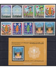 F-EX64655 SOUTH ARABIA SHARJAH MNH 1967 IMPERF BOYS SCOUT IDAHO WORLD JAMBOREE LORD BADEM POWELL.