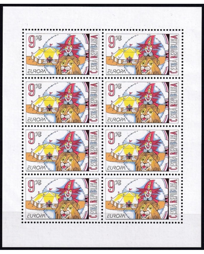 F-EX64766 CZECH REP MNH 2002 EUROPA CEPT CIRCUS CLOWN SHEET.