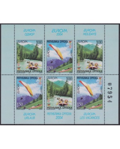 F-EX64107 SERBIA MNH 2004 EUROPA CEPT HOLLIDAYS RIVER CANOES.