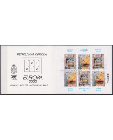 F-EX65406 SERBIA MNH 2003 EUROPA CEPT POSTER ART BOOKLED.