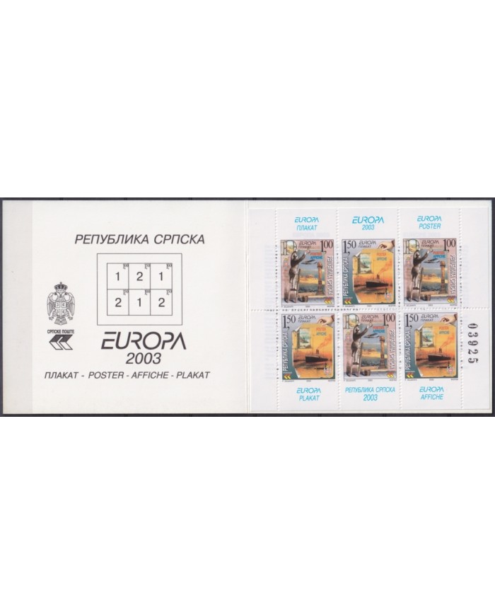 F-EX65406 SERBIA MNH 2003 EUROPA CEPT POSTER ART BOOKLED.