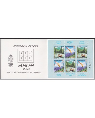 F-EX64707 SERBIA MNH 2004 EUROPA CEPT HOLLIDAYS RIVER CANOES BOOKLED.