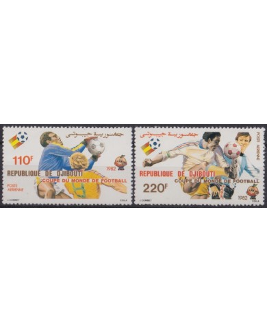 F-EX65877 DJIBOUTI MNH 1982 WORD CHAMPIONSHIP SOCCER FOOTBALL SET.