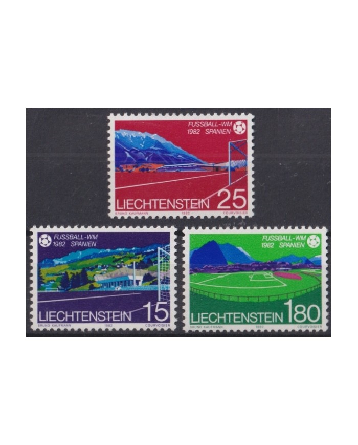F-EX65879 LIECHTENSTEIN MNH 1982 WORLD CHAMPIONSHIP SOCCER FOOTBALL SET.