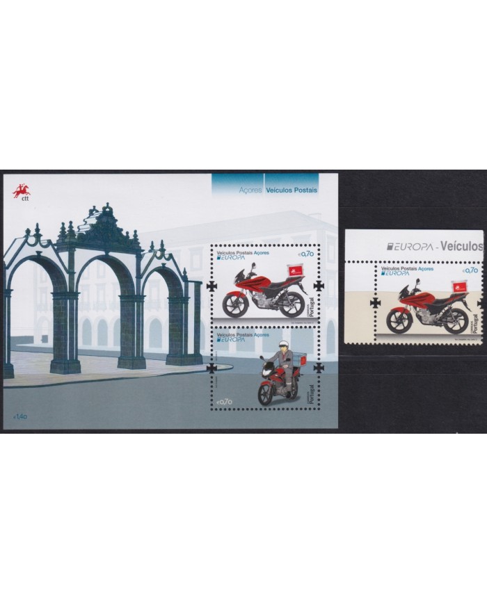 F-EX65423 PORTUGAL AZORES MNH 2013 EUROPA CEPT POSTAL VEHICLES MOTO.