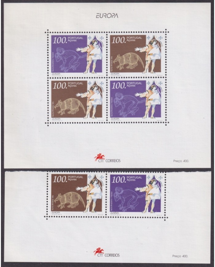 F-EX66070 PORTUGAL AZORES MNH 1994 EUROPA CEPT DISCOVERY TATU MACACO MONKEY FAUNA.