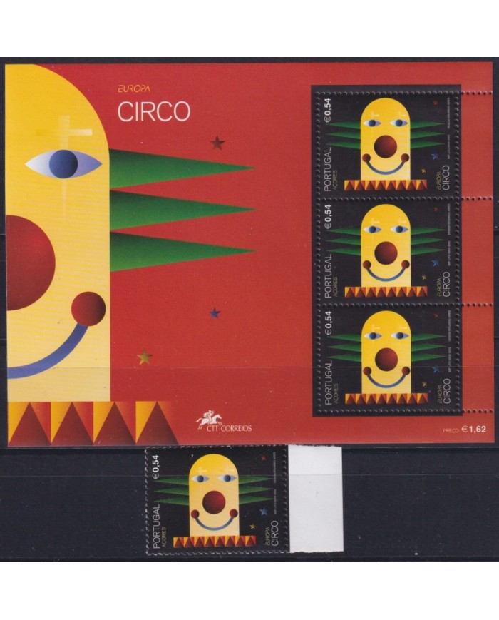 F-EX66067 PORTUGAL AZORES MNH 2002 EUROPA CEPT CIRCUS CLOWNS.