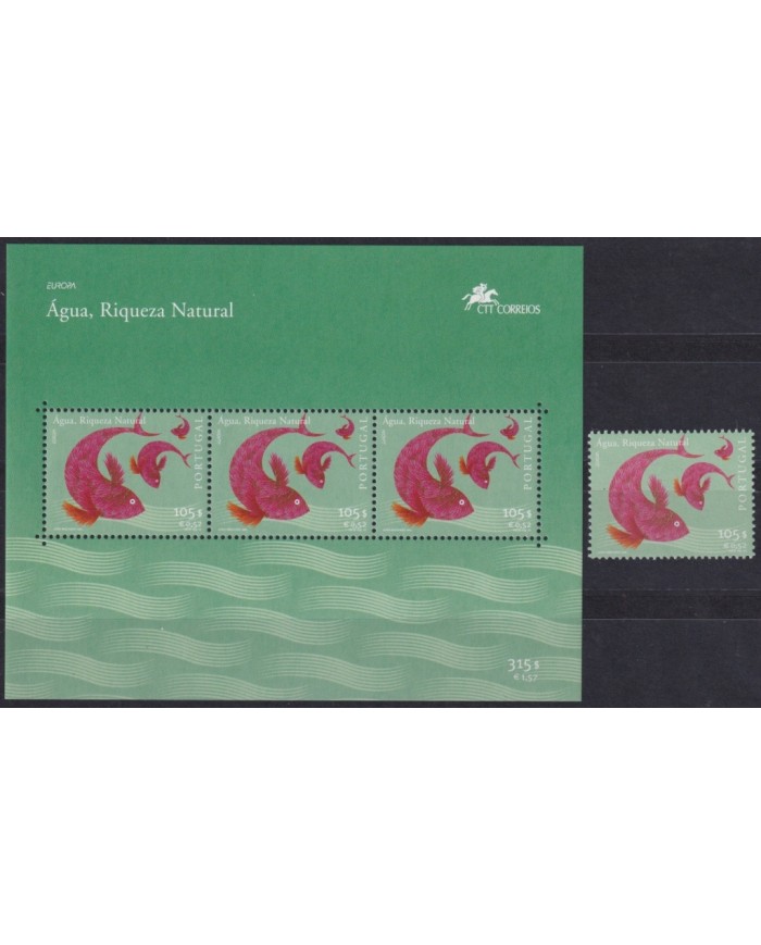 F-EX66026 PORTUGAL MNH 2001 EUROPA CEPT WATER FISH.