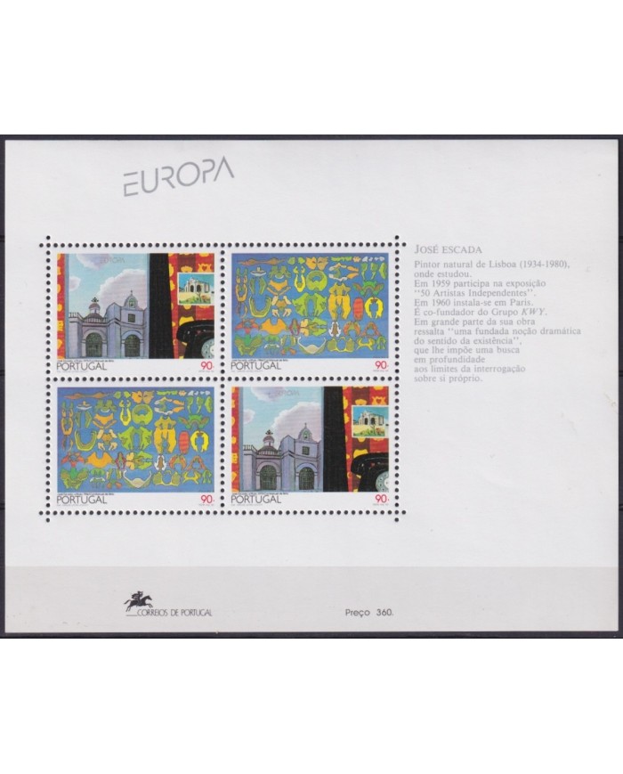 F-EX64774 PORTUGAL MNH 1993 EUROPA CEPT JOSE ESCADA ART PAINTING.