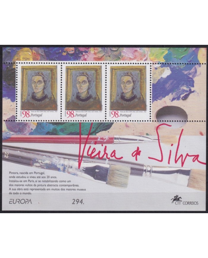 F-EX66010 PORTUGAL MNH 1996 EUROPA CEPT VEIRA DA SILVA ART PAINTING.