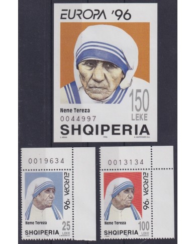 F-EX65649 ALBANIA MNH 1996 EUROPA MOTHER TERESA GREAT WOMAN.