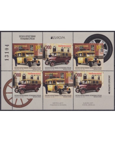 F-EX65708 BOSNIA & HERZEGOVINA MNH 2013 EUROPA CEPT POSTAL VEHICLES CAR.