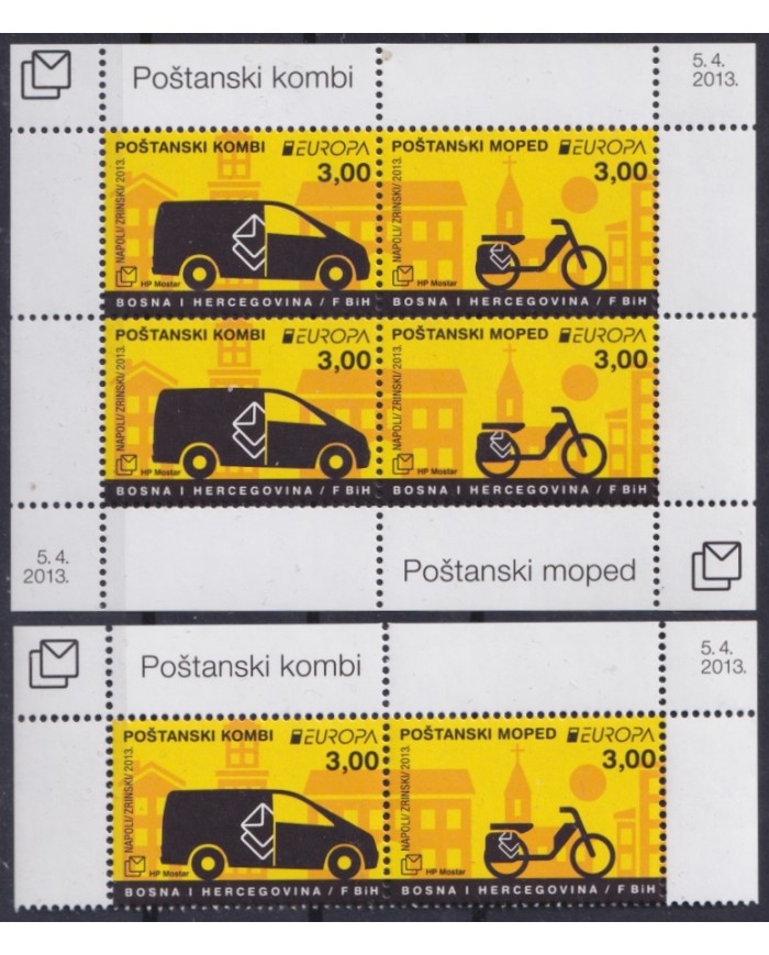 F-EX65705 BOSNIA & HERZEGOVINA MNH 2013 EUROPA CEPT POSTAL VEHICLES CAR.