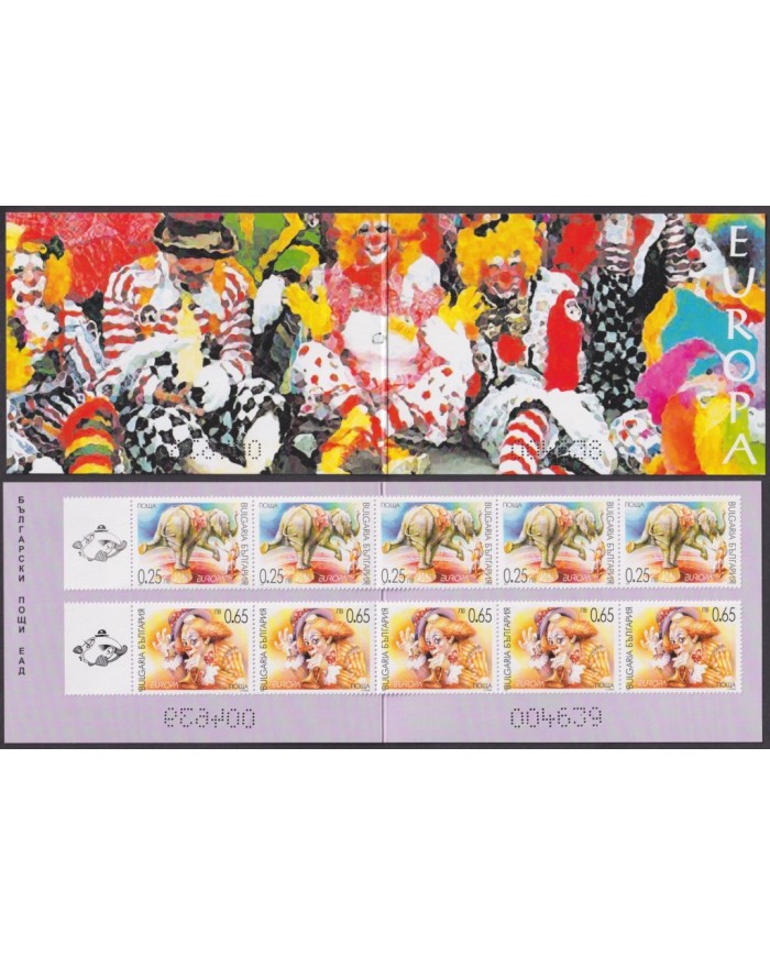 F-EX65574 BULGARIA MNH 2002 EUROPA CEPT CIRCUS CLOWN BOOKLED.