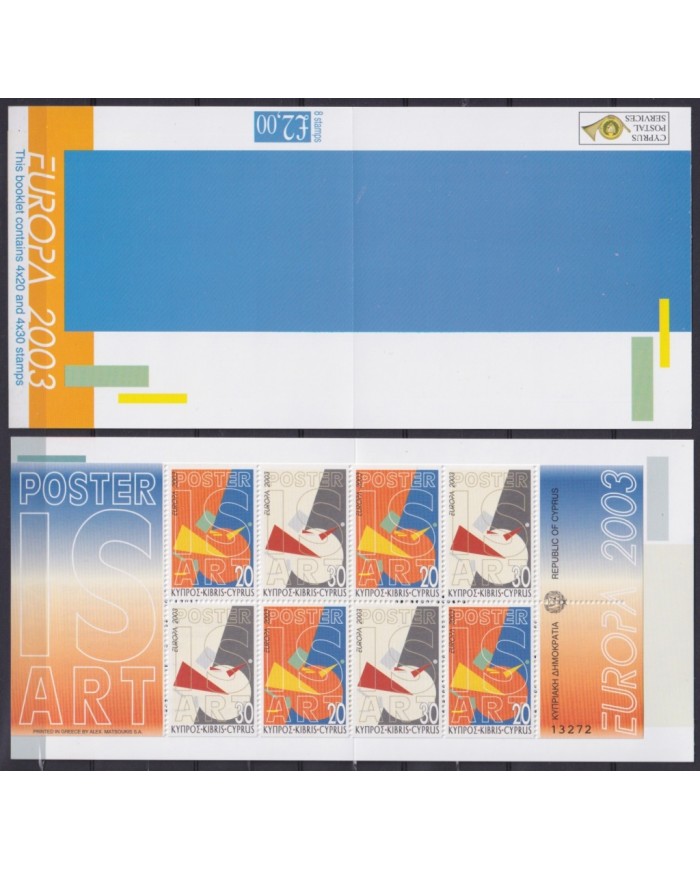F-EX64780 CYPRUS MNH 2003 EUROPA CEPT ART POSTER BOOKLED.