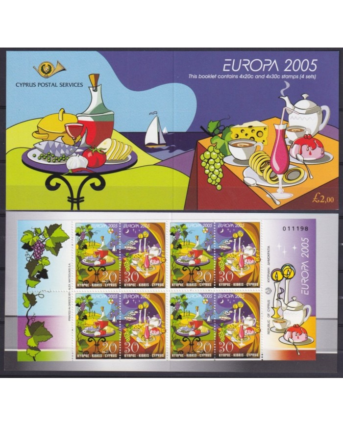 F-EX64781 CYPRUS MNH 2005 EUROPA CEPT GASTRONOMY FOOD BOOKLED.
