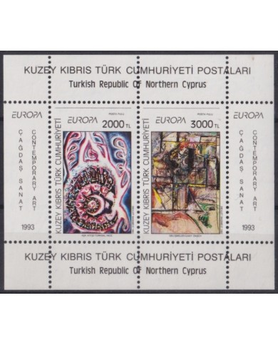 F-EX65568 TURKISH CYPRUS MNH 1993 EUROPA CEPT CONTEMPORARY ART.