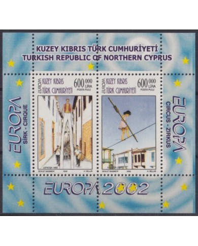 F-EX65565 TURKISH CYPRUS MNH 2002 EUROPA CEPT CIRCUS SHEET.
