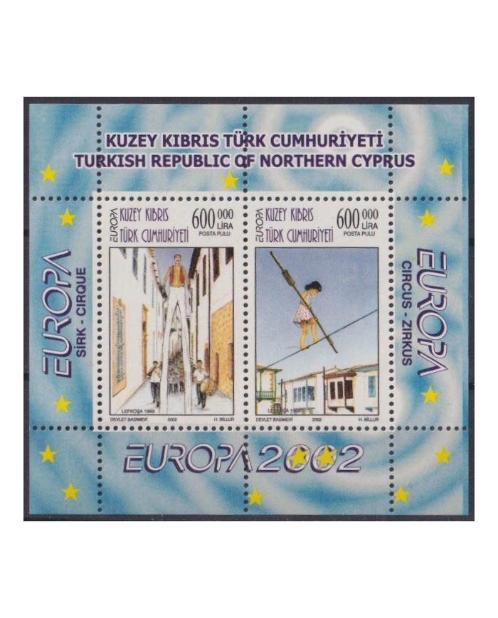 F-EX65565 TURKISH CYPRUS MNH 2002 EUROPA CEPT CIRCUS SHEET.