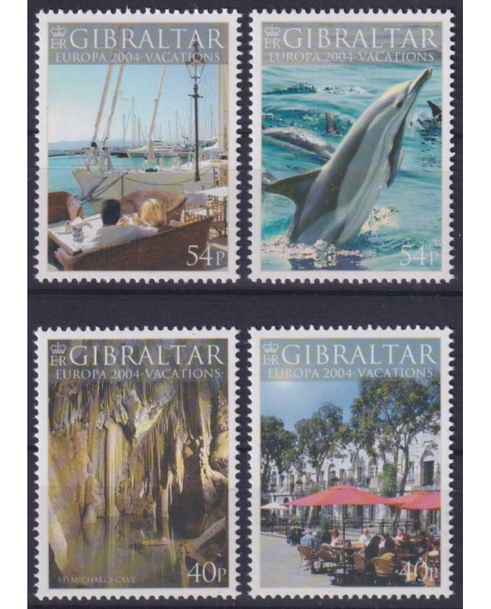 F-EX65830 GIBRALTAR MNH 2004 EUROPA CEPT VACATIONS HOLYDAYS DOLPHINS SHIP.