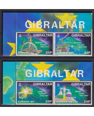F-EX65687 GIBRALTAR MNH 1994 EUROPA CEPT SCIENTIFICS DISCOVERIES.
